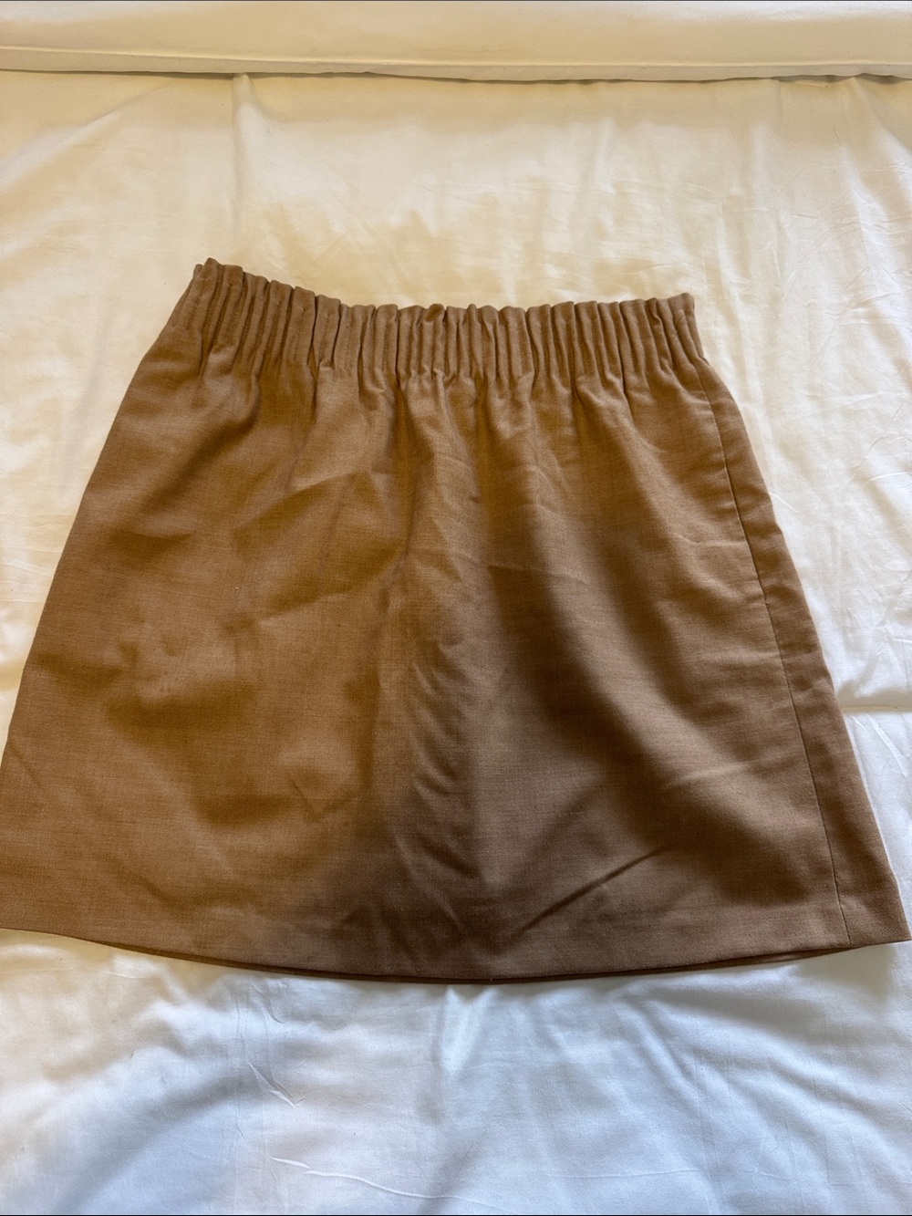J. Crew Brown Elastic-Waist Mini Skirt